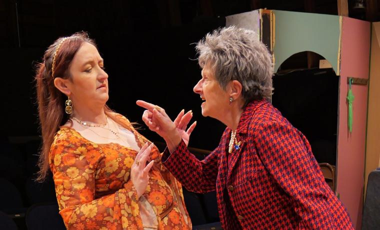 Dana Skiles and Jalayne Riewerts in The Charitable Sisterhood of the Second Trinity Victory Church