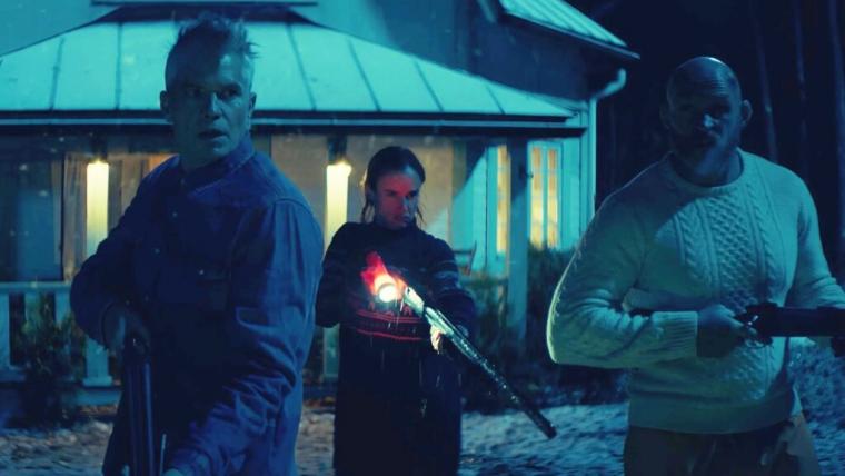 Timothy Olyphant, Juliette Lewis, and Keith Jardine in Over Your Dead Body