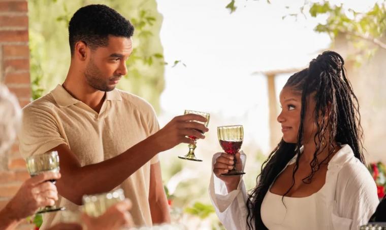 Regé-Jean Page and Halle Bailey in You, Me & Tuscany