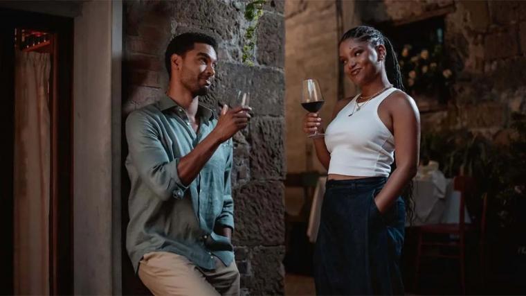 Regé-Jean Page and Halle Bailey in You, Me & Tuscany