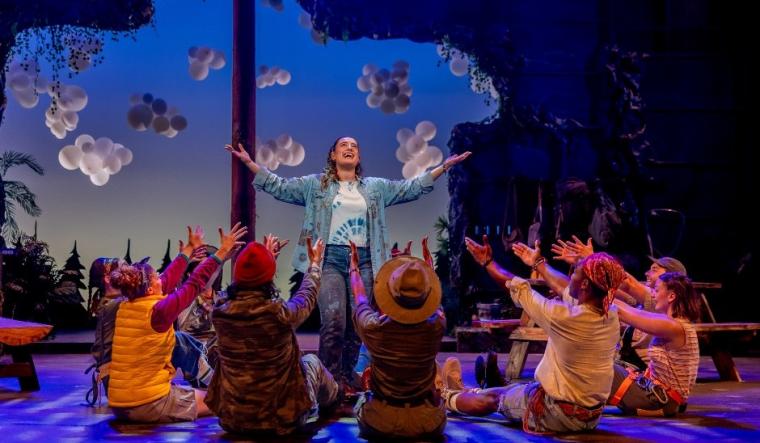 Gabriela Hernandez (center) with Gabe Salazar, Tori Tiernan, Morgan Milone, Grant Alexander Brown, Malaika Wanjiku, Errol Service, Jr., Carly Censi, and Conor Jordan in Godspell