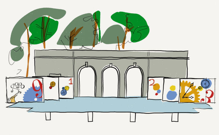 rendering of Genesius Guild's "Love's Labour's Lost" set