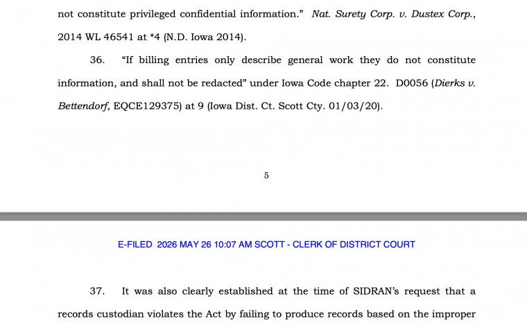 Ezra Sidran May 26.2026 Davenport Iowa Lawsuit Excerpt Ezra Sidran May 26.2026 Davenport Iowa Lawsuit Excerpt
