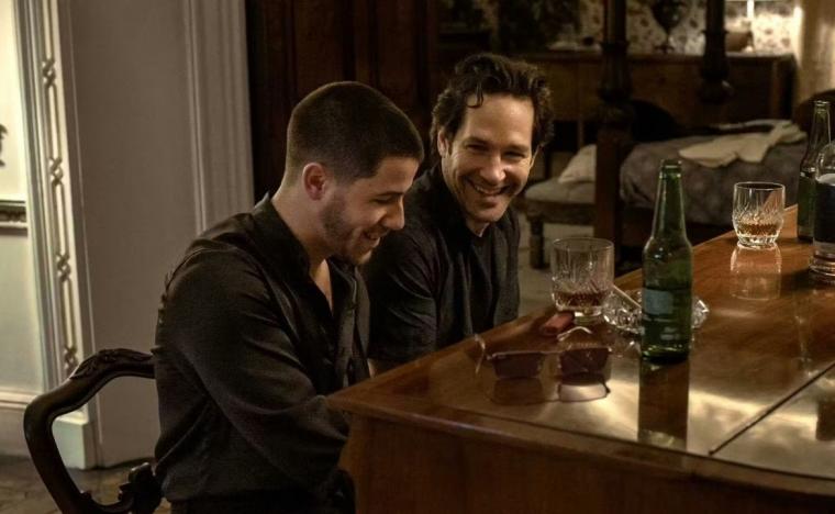 Nick Jonas and Paul Rudd in Power Ballad