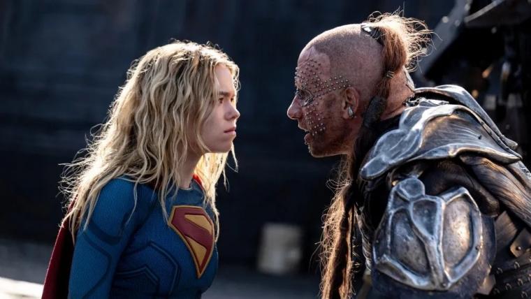 Milly Alcock and Matthias Schoenaerts in Supergirl