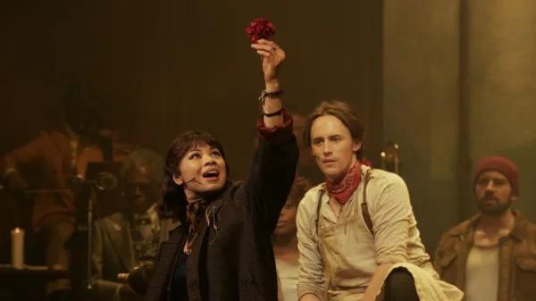 Eva Noblezada and Reeve Carney in Hadestown: The Musical