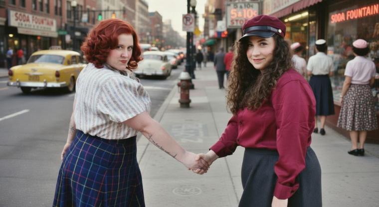 Courtney Cooper and Emily Martyka in Guys & Dolls