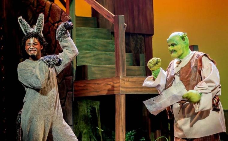 Carter Minor and Nick Berninger in Shrek the Musical