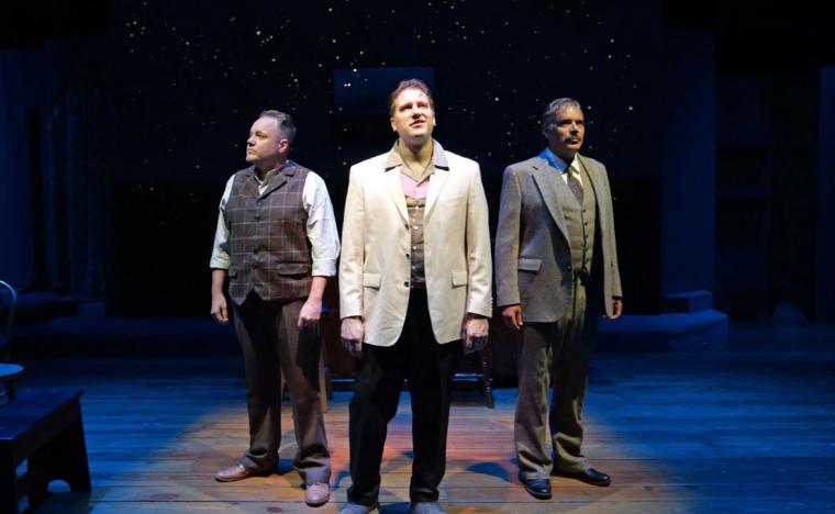 Justin Raver, Victor Angelo, and Mischa Hooker in Picasso at the Lapin Agile