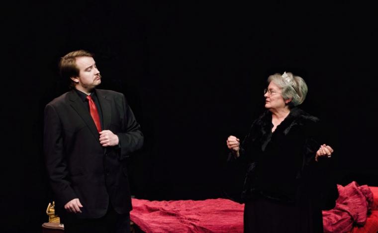 Drew DeKeyrel and Alicia Leonard. in Murder by Poe (photo by Michael Bitterman)