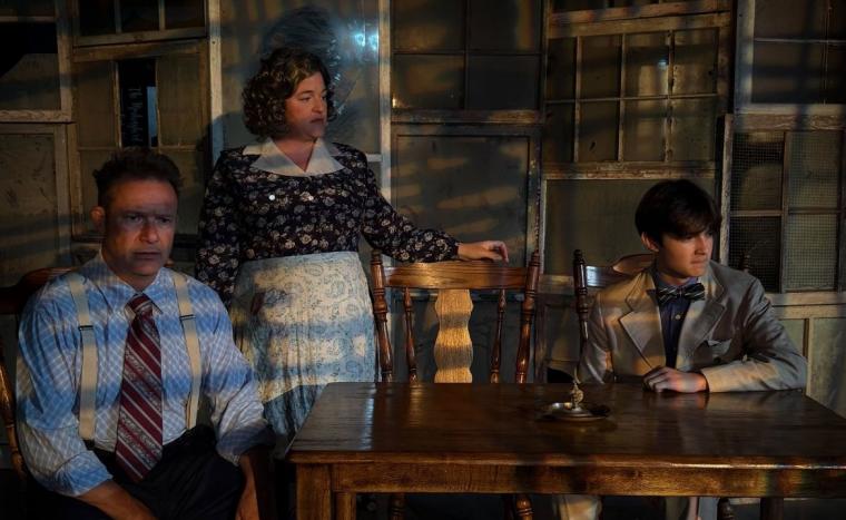 Benjamin David, Emmalee Hillburn, and Jack Carslake in Death of a Salesman