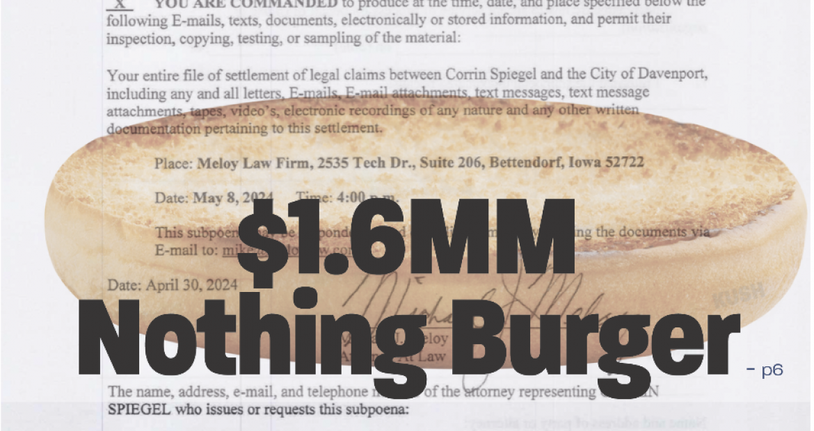Former Davenport City Administrator's Missing Demand Letter Revealed: $1.6MM Nothing Burger