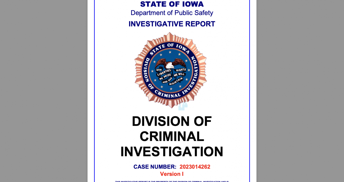 DCI Report on 324 Main Street Case Number 2023014262 Version 1 Cover Page