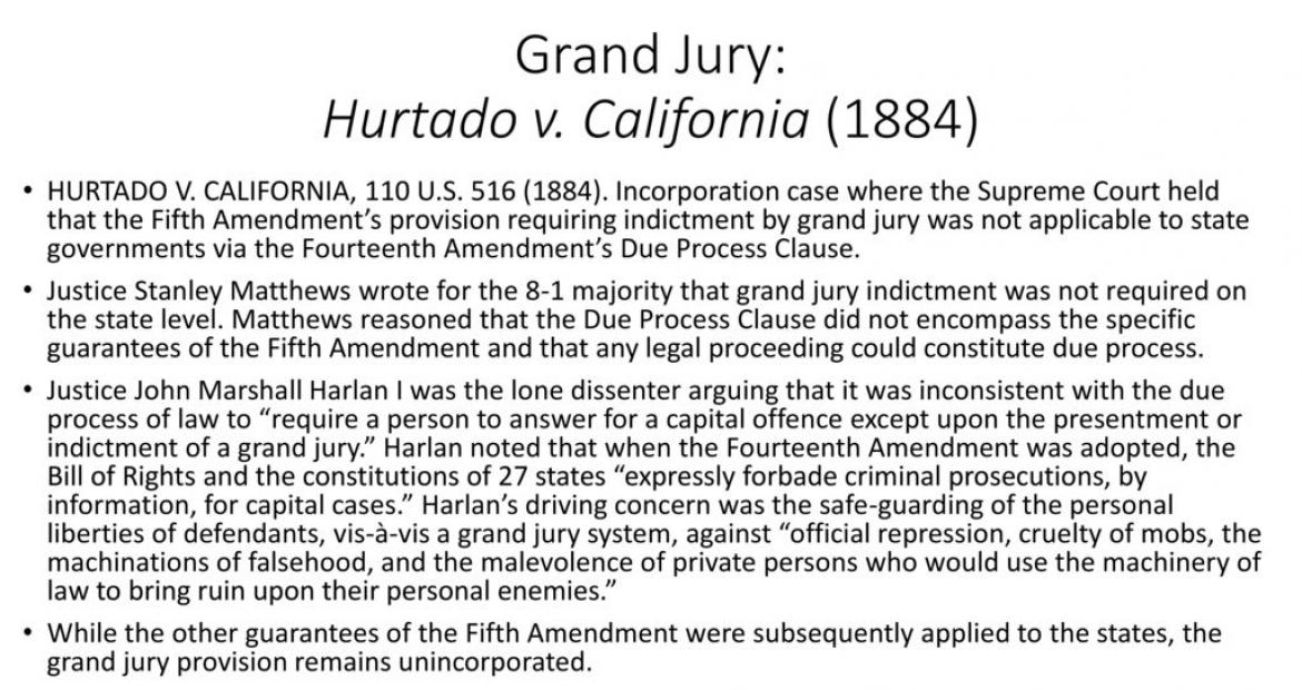 Slide 2017 Northern Illinois University on Grand Juries Specifically the  Case Hurtado v CA