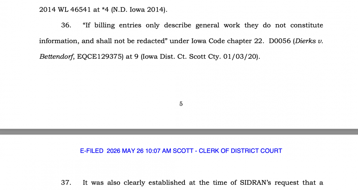 Ezra Sidran May 26.2026 Davenport Iowa Lawsuit Excerpt Ezra Sidran May 26.2026 Davenport Iowa Lawsuit Excerpt