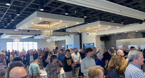 Attendees give standing ovation to Kathy Wine awarded the Nahant Achievement Ober Award 2025